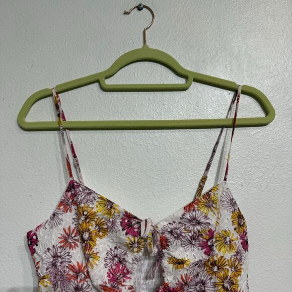 Wayf Maeve Floral Print Eyelet Camisole Sz L NWT - Picture 3 of 12